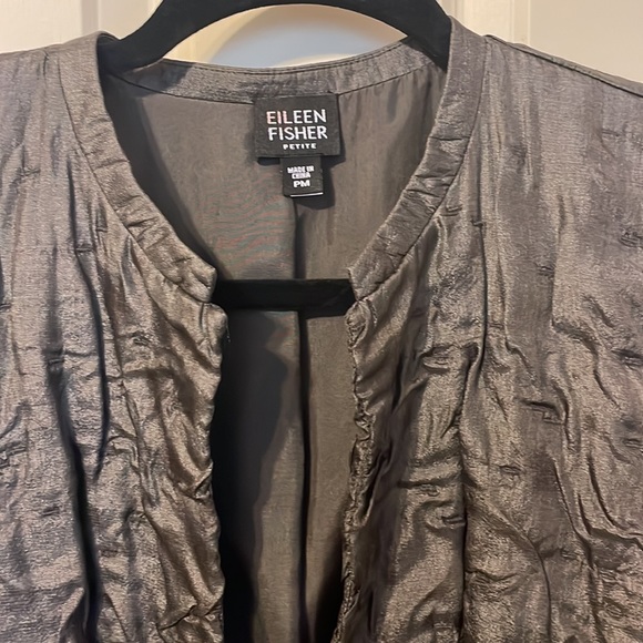 Eileen Fisher Jacket petite medium 100% silk jacket 100% silk lining - - Picture 2 of 9